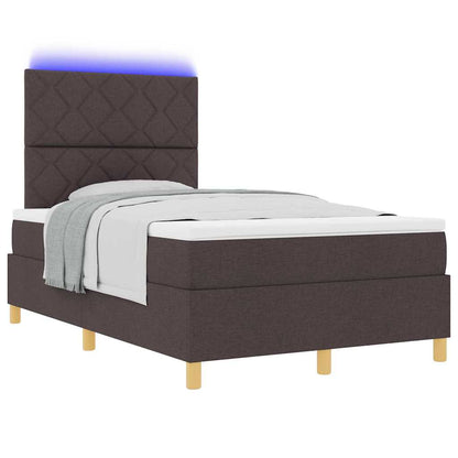 Letto a Sorgente LED Marrone Scuro 120 x 190 cm Tessuto | homemem39