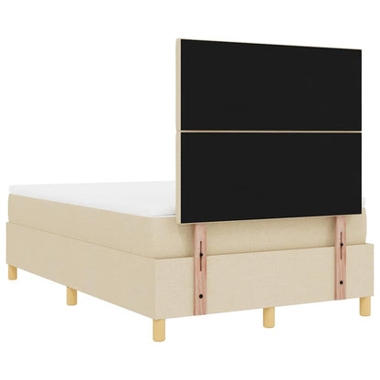 Letto a Sorgente LED con testiera Crema 120 x 190 cm Tessuto | homemem39