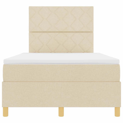 Letto a Sorgente LED con testiera Crema 120 x 190 cm Tessuto | homemem39