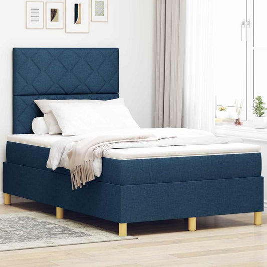 Letto a Sorgente LED con testiera Blu 120 x 190 cm Tessuto | homemem39