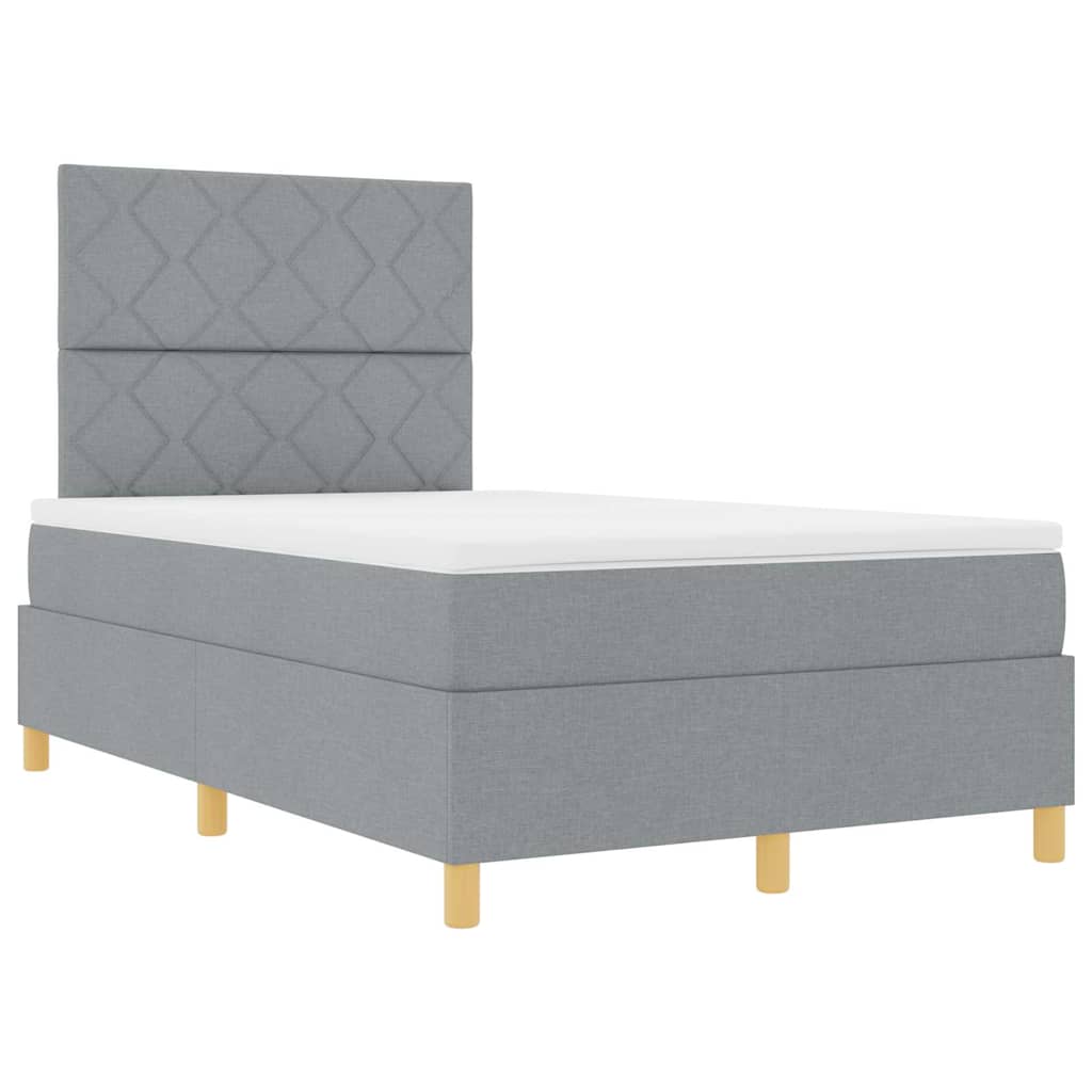 Letto a Sorgente LED Grigio chiaro 120 x 200 cm Tessuto | homemem39