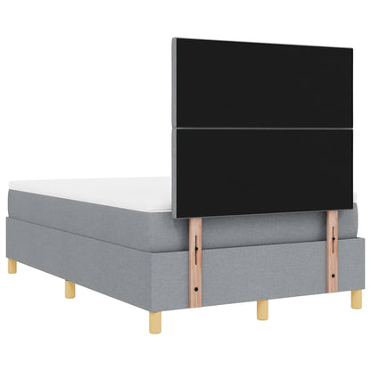 Letto a Sorgente LED Grigio chiaro 120 x 200 cm Tessuto | homemem39