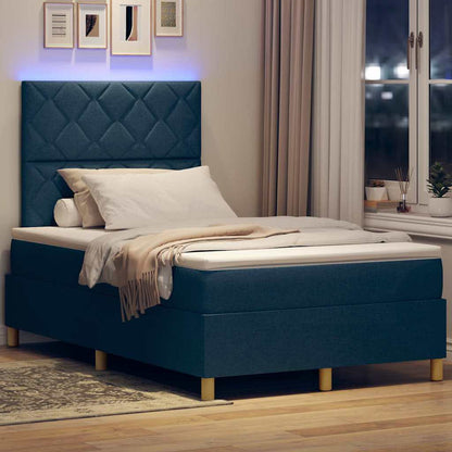 Letto a Sorgente LED con testiera Blu 120 x 200 cm Tessuto | homemem39