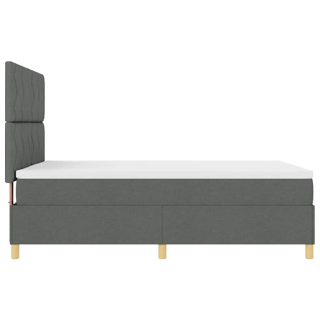 Letto a Sorgente LED Grigio scuro 140 x 190 cm Tessuto