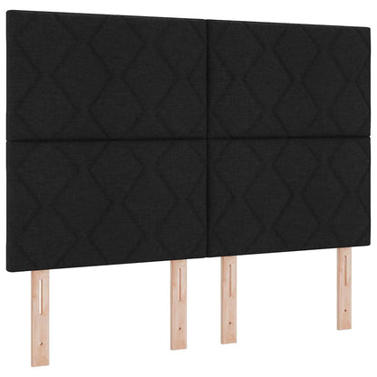 Letto a Sorgente LED con testiera Nero 140 x 190 cm Tessuto | homemem39