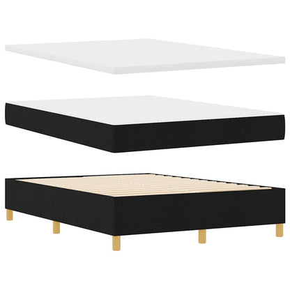 Letto a Sorgente LED con testiera Nero 140 x 190 cm Tessuto | homemem39