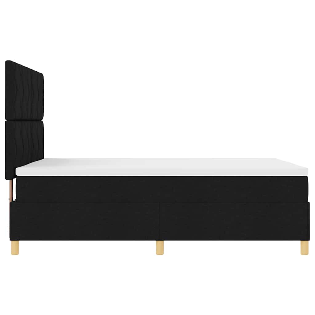 Letto a Sorgente LED con testiera Nero 140 x 190 cm Tessuto | homemem39