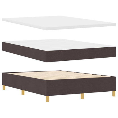 Letto a Sorgente LED Marrone Scuro 140 x 190 cm Tessuto | homemem39