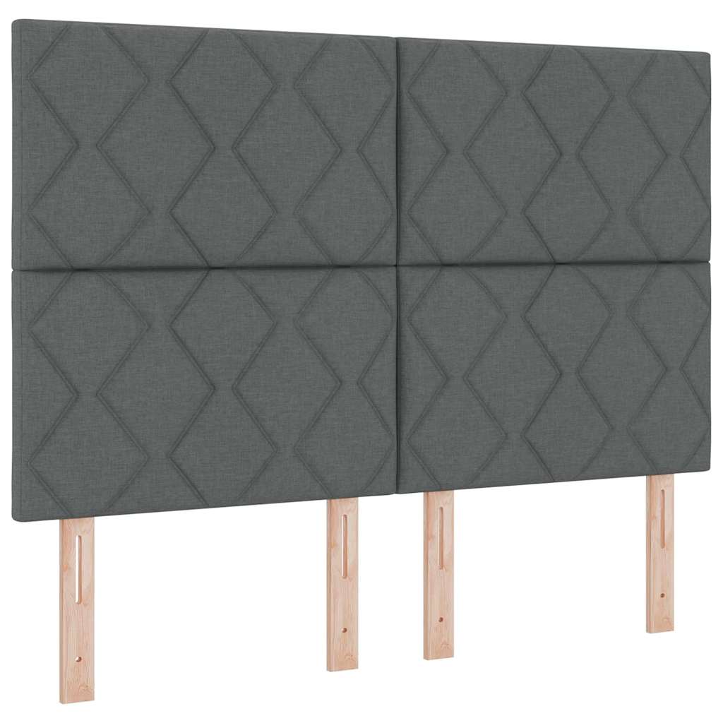 Letto a Sorgente LED Grigio scuro 160 x 200 cm Tessuto | homemem39