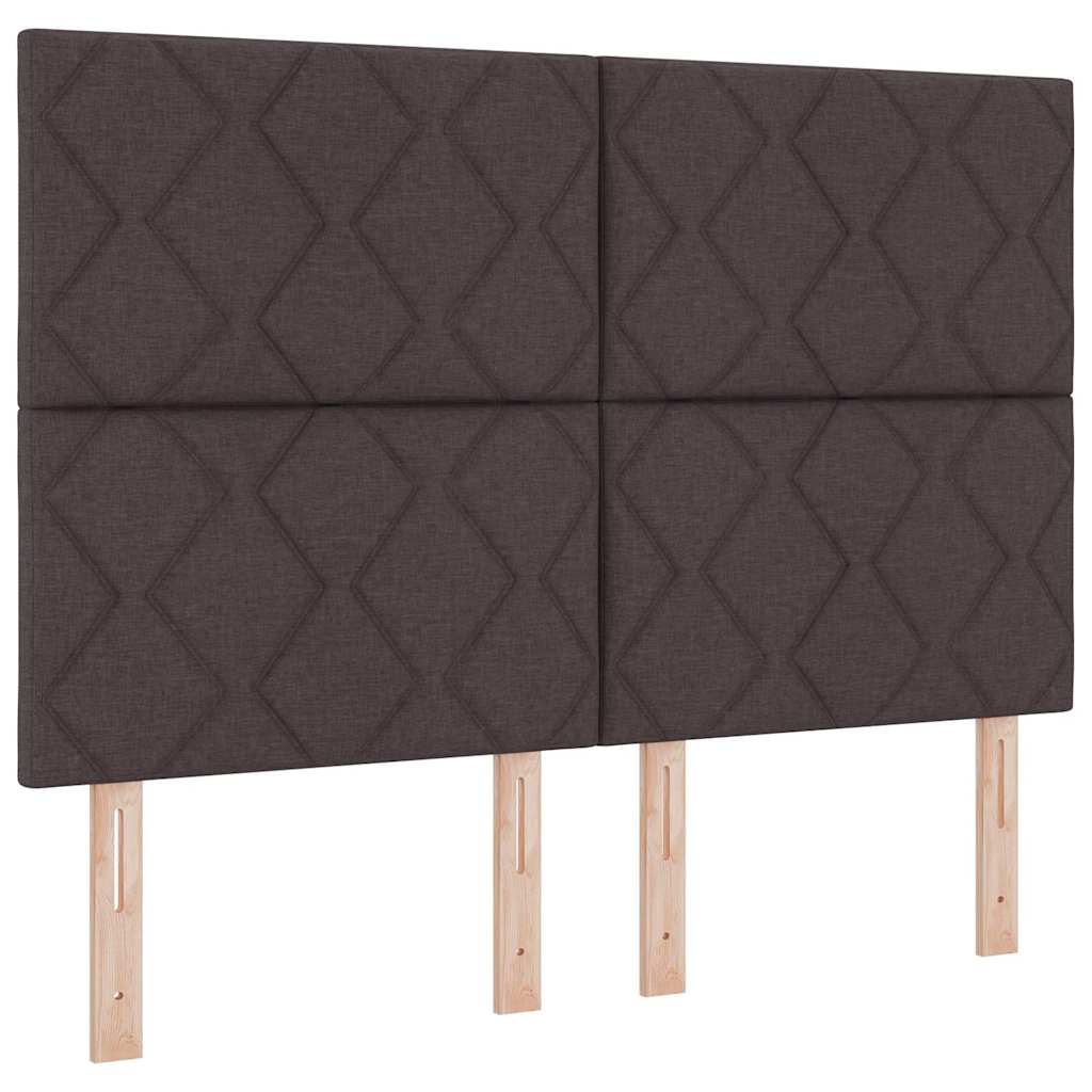 Letto a Sorgente LED Marrone Scuro 160 x 200 cm Tessuto