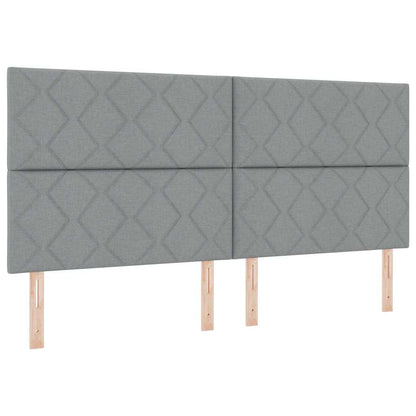 Letto a Sorgente LED Grigio chiaro 200 x 200 cm Tessuto | homemem39