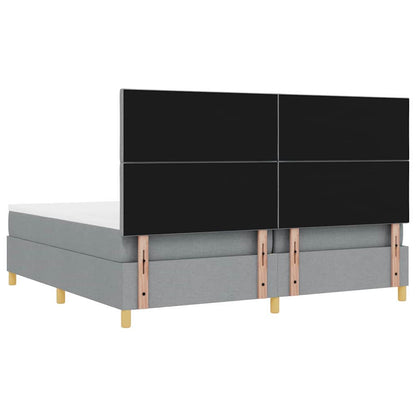 Letto a Sorgente LED Grigio chiaro 200 x 200 cm Tessuto | homemem39