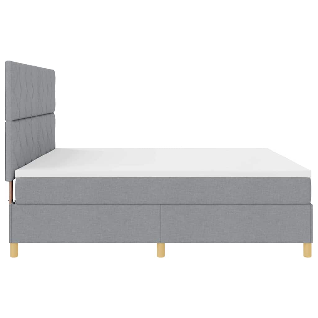 Letto a Sorgente LED Grigio chiaro 200 x 200 cm Tessuto | homemem39