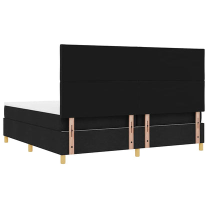 Letto a Sorgente LED con testiera Nero 200 x 200 cm Tessuto | homemem39