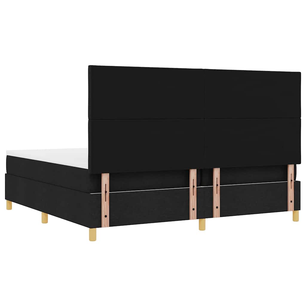 Letto a Sorgente LED con testiera Nero 200 x 200 cm Tessuto | homemem39