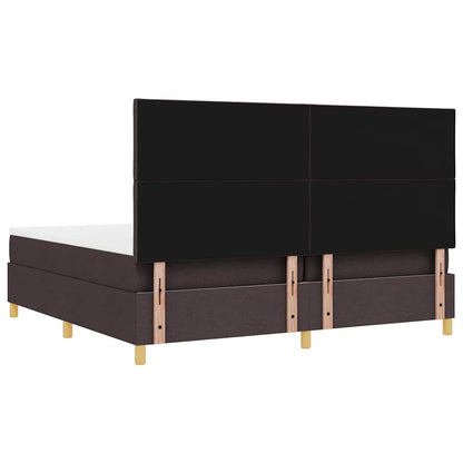 Letto a Sorgente LED Marrone Scuro 200 x 200 cm Tessuto | homemem39