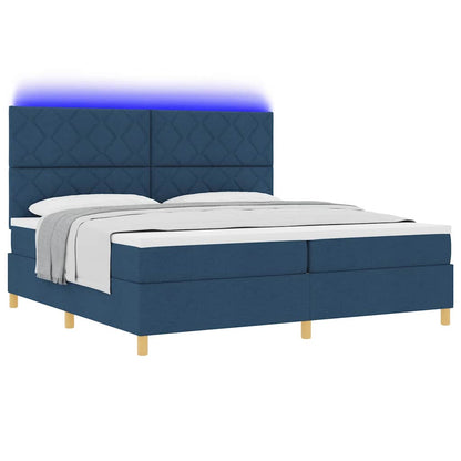 Letto a molle con materasso Blu 200 x 200 cm Tessuto