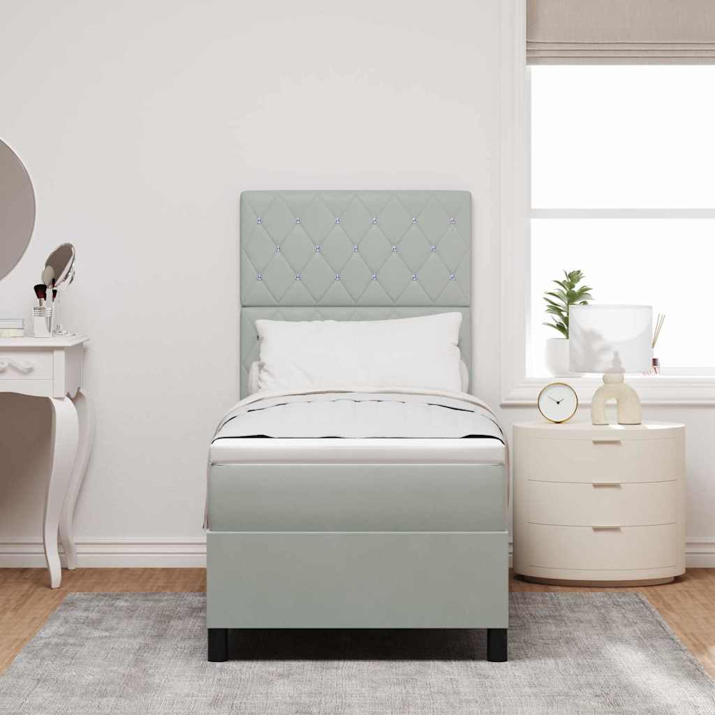 Letto a Sorgente LED Grigio chiaro 80 x 200 cm Tessuto | homemem39