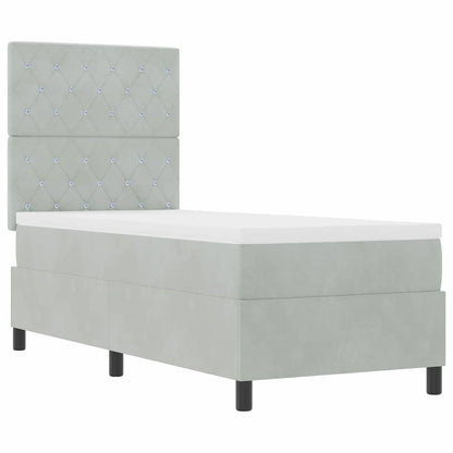 Letto a Sorgente LED Grigio chiaro 80 x 200 cm Tessuto | homemem39