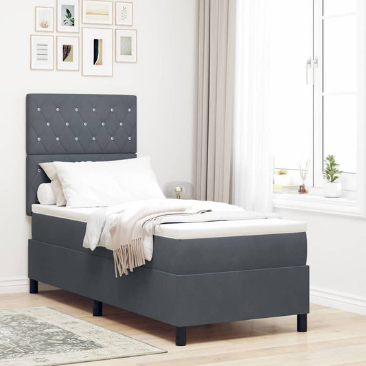 Letto a Sorgente LED Grigio scuro 80 x 200 cm Tessuto | homemem39