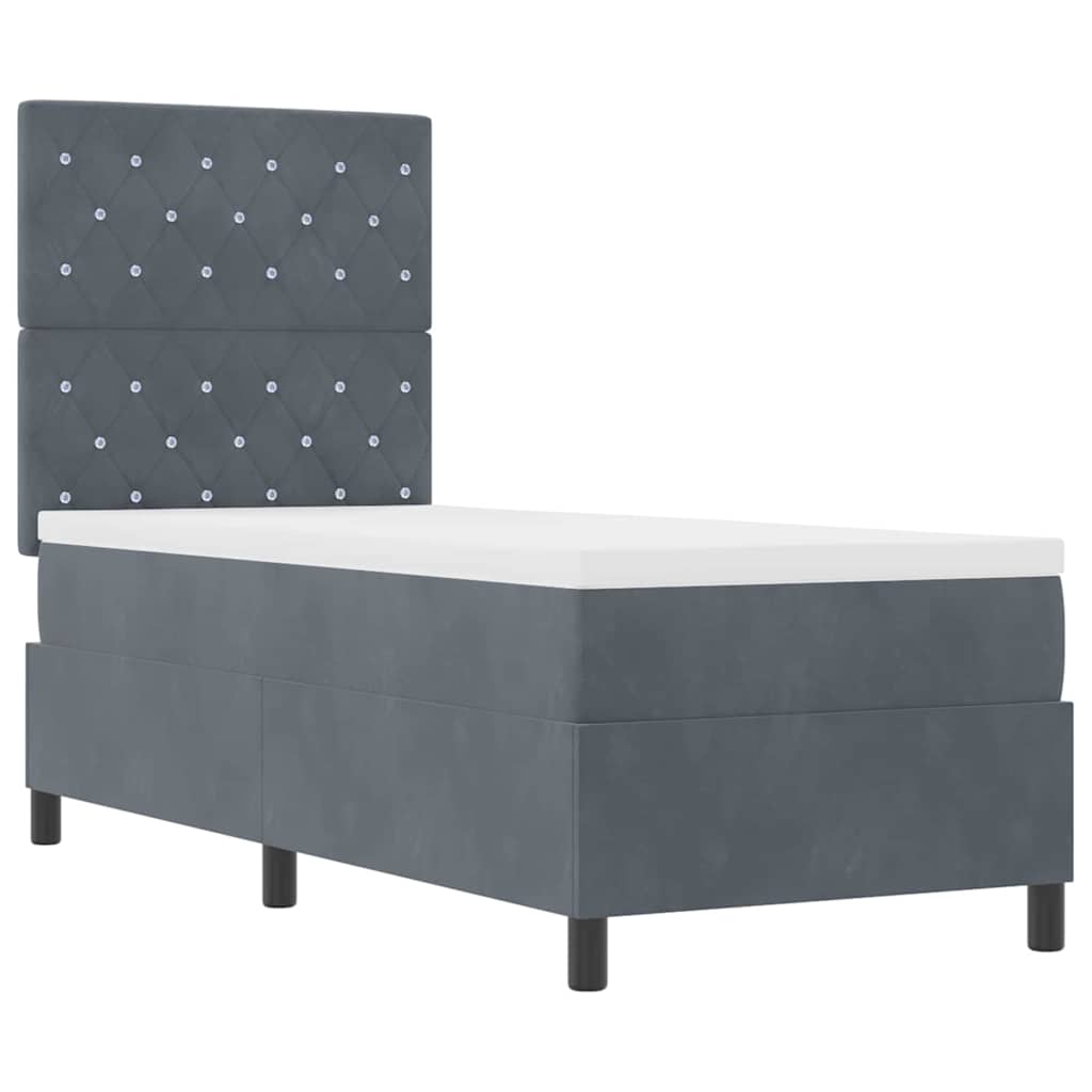 Letto a Sorgente LED Grigio scuro 80 x 200 cm Tessuto | homemem39