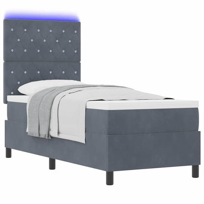 Letto a Sorgente LED Grigio scuro 80 x 200 cm Tessuto | homemem39