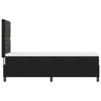 Letto a molle con materasso Nero 80 x 200 cm Velluto