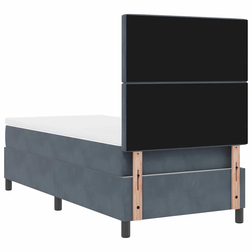 Letto a Sorgente LED Grigio scuro 90 x 190 cm Velluto | homemem39