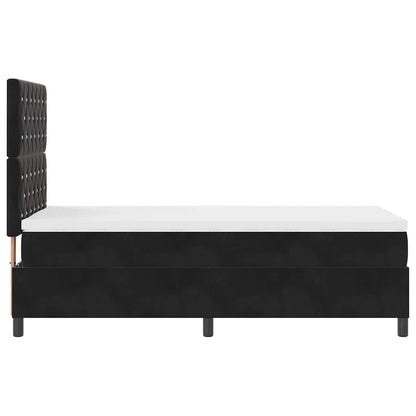 Letto a Sorgente LED con materasso Nero 100 x 200 cm Velluto | homemem39