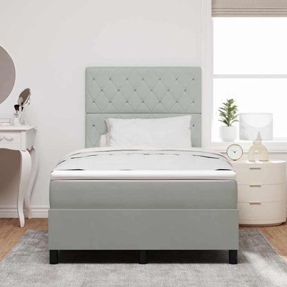 Letto a Sorgente LED Grigio chiaro 120 x 190 cm Velluto | homemem39