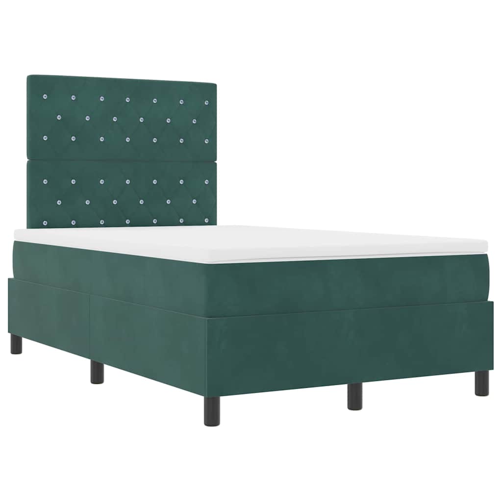 Letto a Sorgente LED Verde Scuro 120 x 190 cm Velluto | homemem39