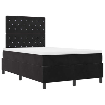 Letto a Sorgente LED con materasso Nero 120 x 200 cm Tessuto