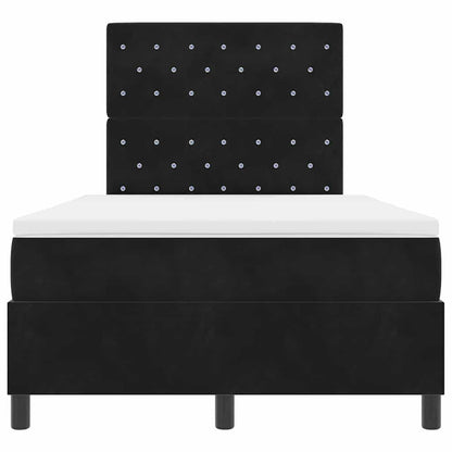 Letto a Sorgente LED con materasso Nero 120 x 200 cm Tessuto