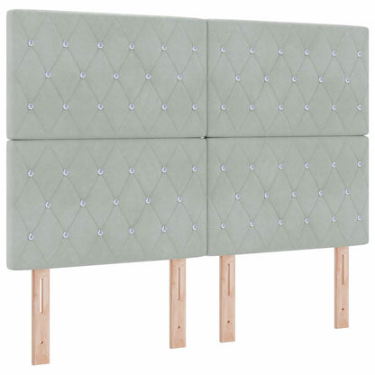 Letto a Sorgente LED Grigio chiaro 140 x 200 cm Velluto | homemem39