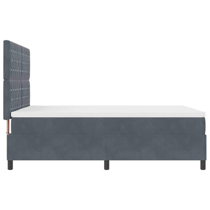 Letto a molle con materasso Grigio scuro 140 x 200 cm Velluto