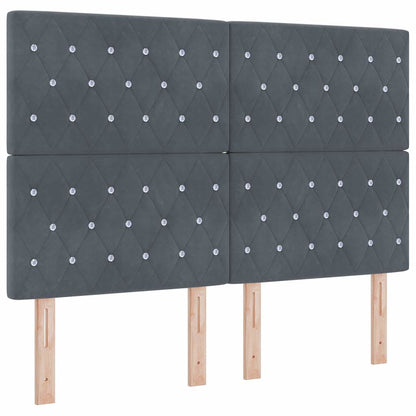 Letto a Sorgente LED Grigio scuro 160 x 200 cm Velluto | homemem39