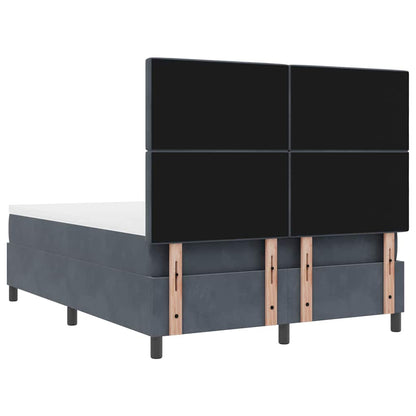 Letto a Sorgente LED Grigio scuro 160 x 200 cm Velluto | homemem39