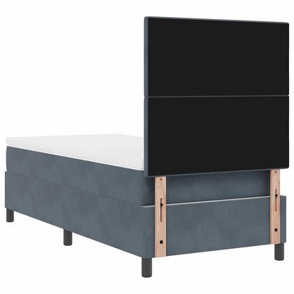 Letto a Sorgente LED Grigio scuro 80 x 200 cm Velluto | homemem39