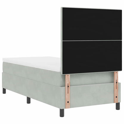 Letto a Sorgente LED Grigio chiaro 90 x 190 cm Velluto | homemem39