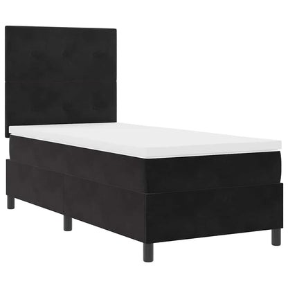 Letto a Sorgente LED con testiera Nero 90 x 190 cm Velluto | homemem39