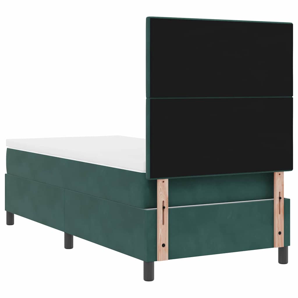 Letto a Sorgente LED Verde Scuro 90 x 190 cm Velluto | homemem39