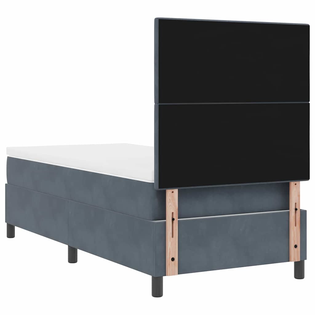 Letto a Sorgente LED Grigio scuro 90 x 200 cm Velluto | homemem39