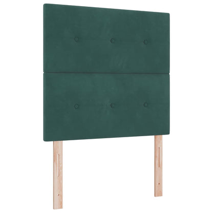 Letto a Sorgente LED Verde Scuro 90 x 200 cm Tessuto
