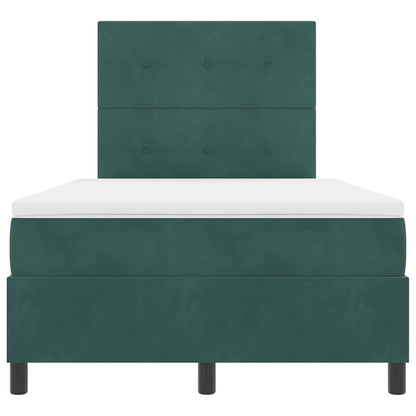 Letto a Sorgente LED Verde Scuro 120 x 190 cm Velluto | homemem39