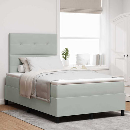 Letto a Sorgente LED Grigio chiaro 120 x 200 cm Velluto | homemem39