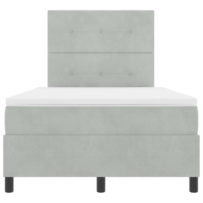 Letto a Sorgente LED Grigio chiaro 120 x 200 cm Velluto | homemem39