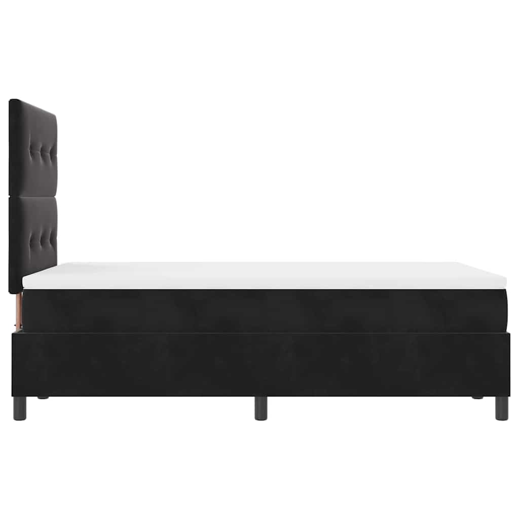 Letto a Sorgente LED con testiera Nero 120 x 200 cm Velluto | homemem39