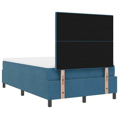 Letto a Sorgente LED Blu Scuro 120 x 200 cm Velluto | homemem39