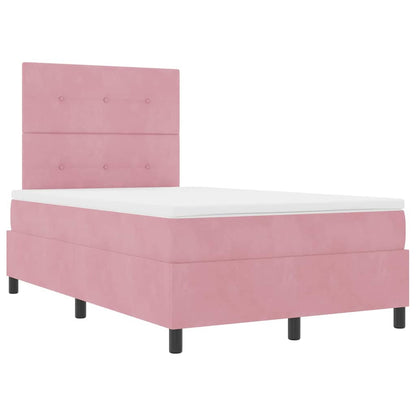 Letto a Sorgente LED con testiera Rosa 120 x 200 cm Velluto | homemem39