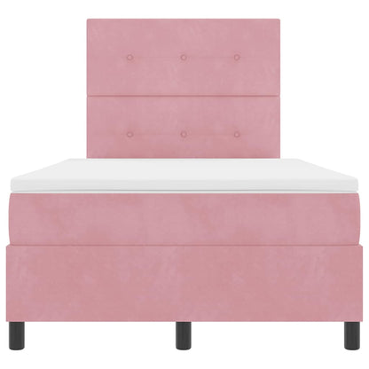 Letto a Sorgente LED con testiera Rosa 120 x 200 cm Velluto | homemem39